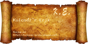 Kulcsár Erik névjegykártya
