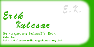 erik kulcsar business card